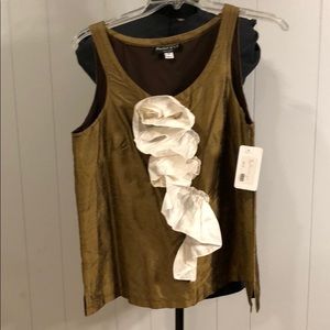Rachel & Co Mocha w/ ivory Ruffle Top